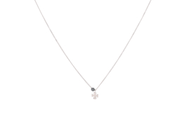 Γυναικείο κολιέ σταυρός κορυφαίας ποιότητας από ασήμι 925 σε ασημί χρώμα και με πέτρα αιματίτη