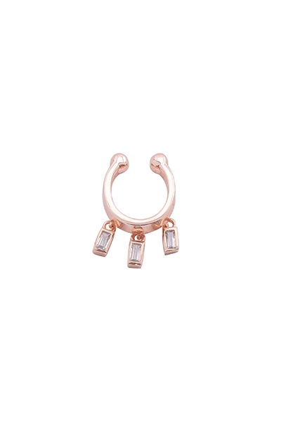 Γυναικείο σκουλαρίκι μονό κρικάκι κορυφαίας ποιότητας σε ασήμι 925 επιχρυσωμένο σε ροζ χρυσό χρώμα.