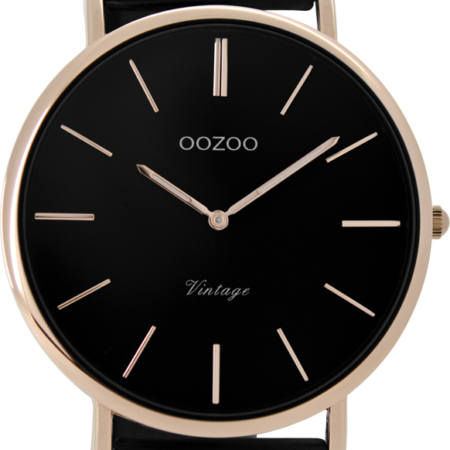 Ρολόι OOZOO Vintage - C8869 μαύρο με διάμετρο κάσας 40mm και μεταλλικό μπρασελέ.