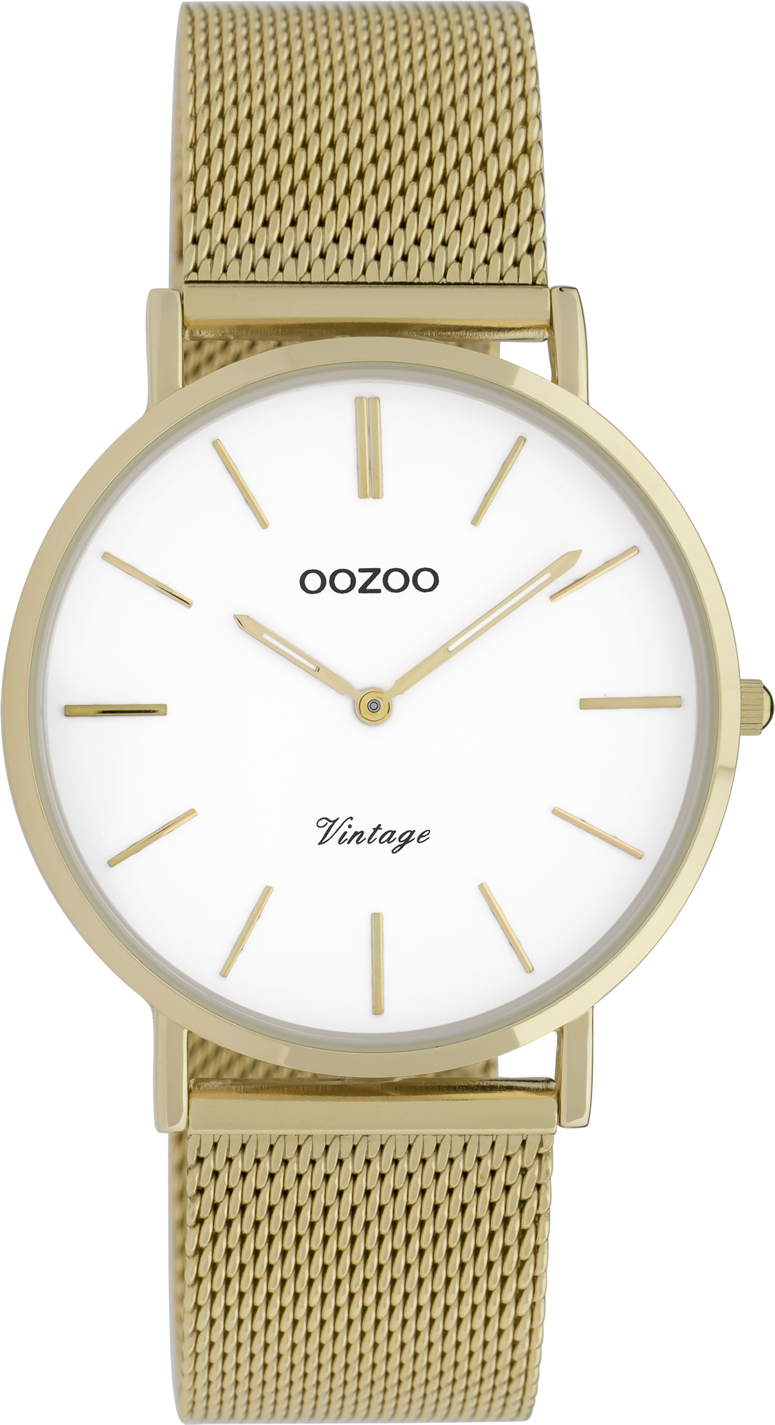 Ρολόι OOZOO Vintage - C9910 χρυσό με διάμετρο κάσας 36mm και μεταλλικό μπρασελέ.