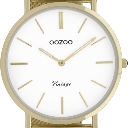 Ρολόι OOZOO Vintage - C9911 χρυσό με διάμετρο κάσας 32mm και μεταλλικό μπρασελέ.