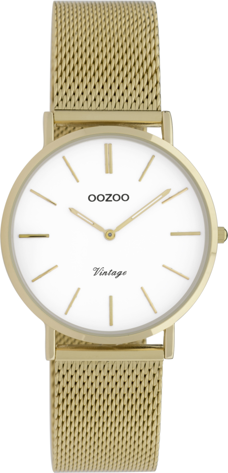 Ρολόι OOZOO Vintage - C9911 χρυσό με διάμετρο κάσας 32mm και μεταλλικό μπρασελέ.
